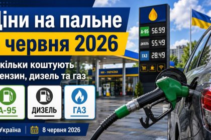 Ціни на пальне 8 червня 2026 в Україні: скільки коштують бензин, дизель та газ